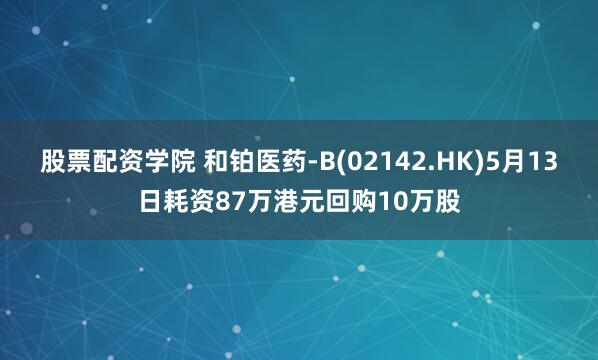 股票配资学院 和铂医药-B(02142.HK)5月13日耗资87万港元回购10万股