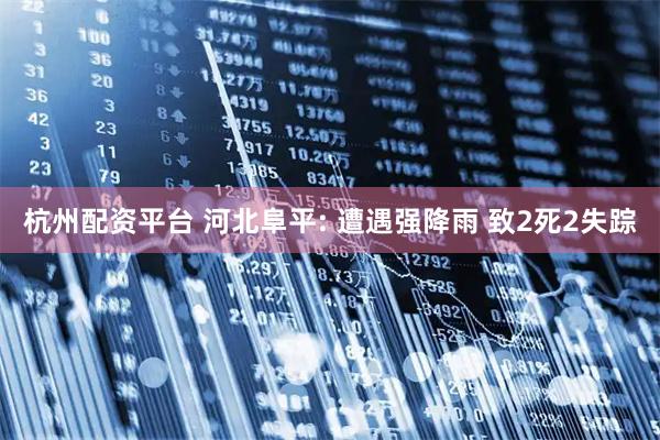 杭州配资平台 河北阜平: 遭遇强降雨 致2死2失踪